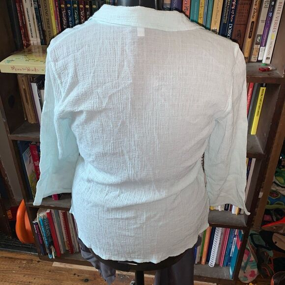 Eileen Fisher merino wool luxe lightweight petite M open cardigan - Picture 2 of 3